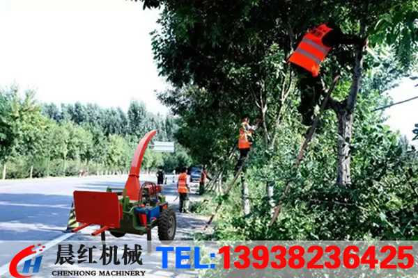廣西的園林綠化樹枝粉碎機(jī)工作現(xiàn)場(chǎng)